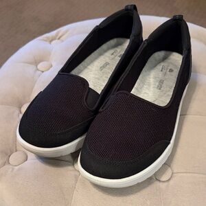 Clarks Women's Black Slip-On Sneakers